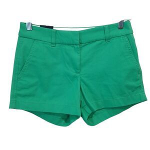 J. Crew Shorts Sz 0 Green 28 x  3.5" Inseam Shortie Shorty Preppy NEW Retail $49